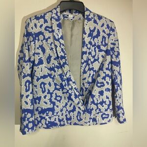 Diane Von Furstenberg DVF Authentic Abstract for Women Floral Silk Blazer Size 0